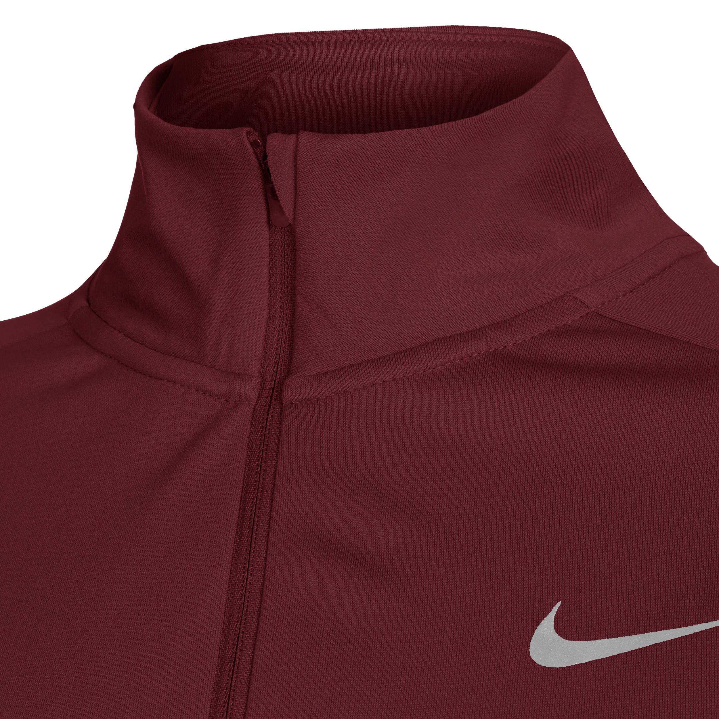 Nike Dri-Fit Pacer Half Zip Haut Manches Longues Femmes - Rouge Foncé , Argent