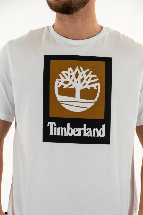 Tee shirt timberland stack logo 1001 white