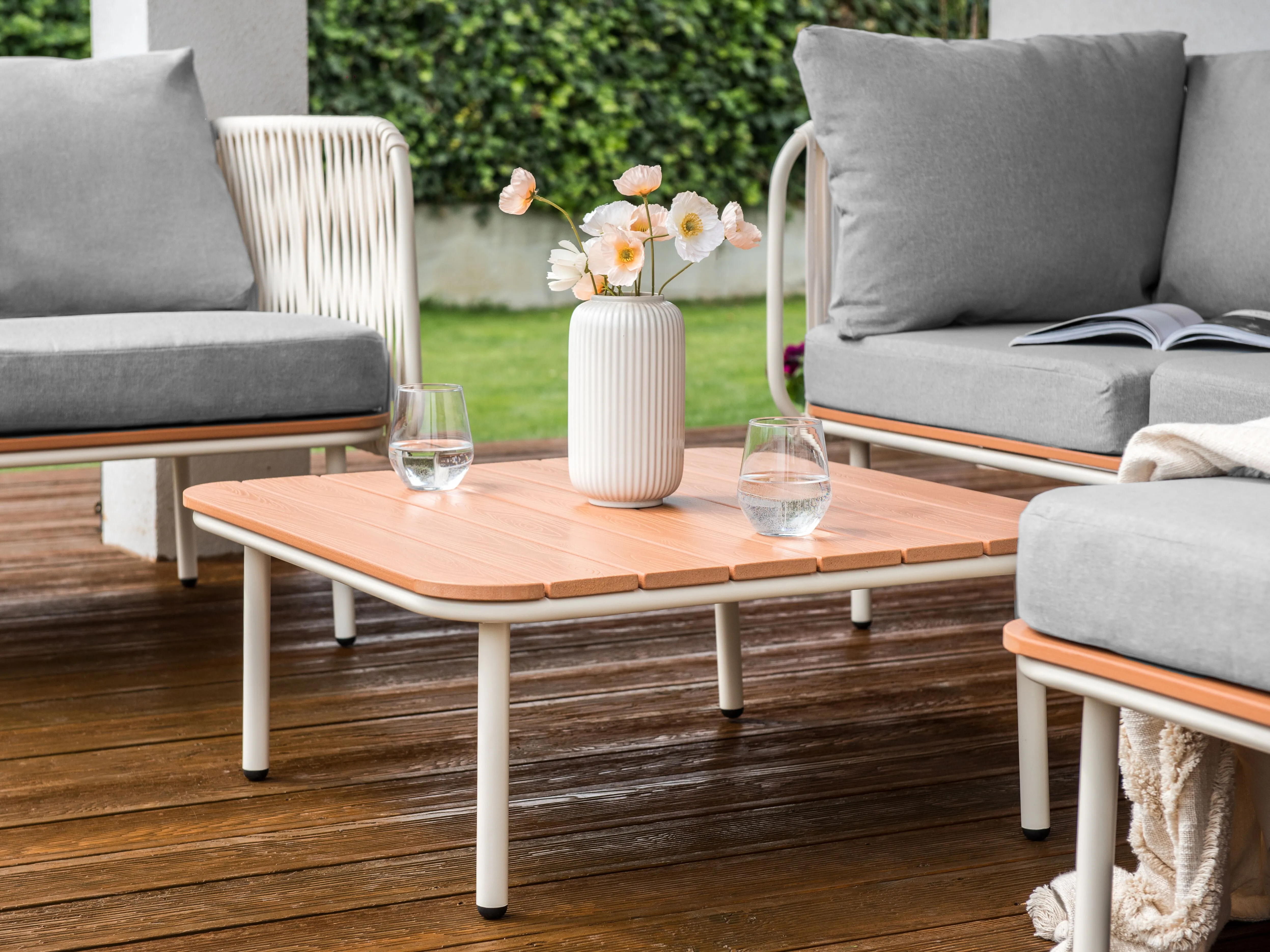 Tuin salontafel SENISE 74 cm 74 cm Metaal Bruin