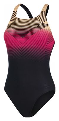 Maillot de Bain Femme Speedo Digital Placement Medalist Noir/Orange/Rose