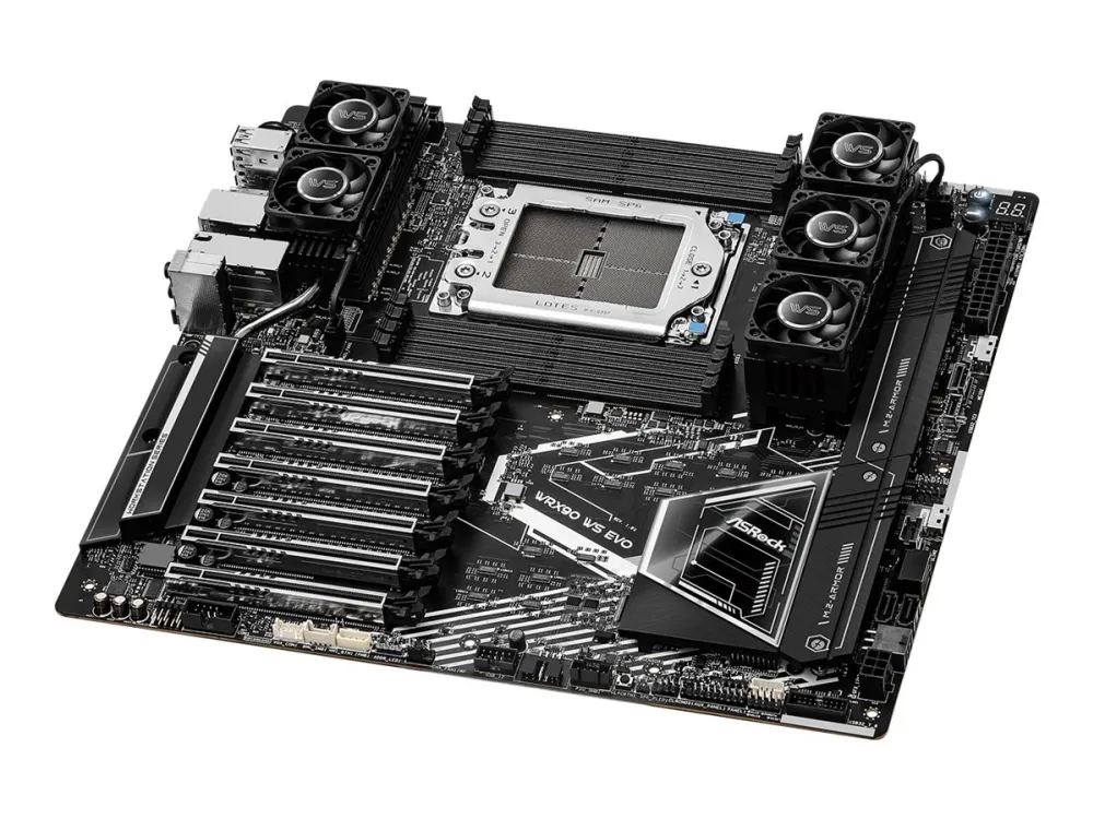 ASRock WRX90 WS EVO - Bundkort - forlænget ATX / SSI EEB - Socket sTR5 - AMD WRX90 Chipset - USB-C 3.2 Gen 2x2, USB4, USB 3.2 Gen 1, USB 3.2 Gen 2 - 10 Gigabit LAN - onboard grafik - HD Audio (8-kanaler)