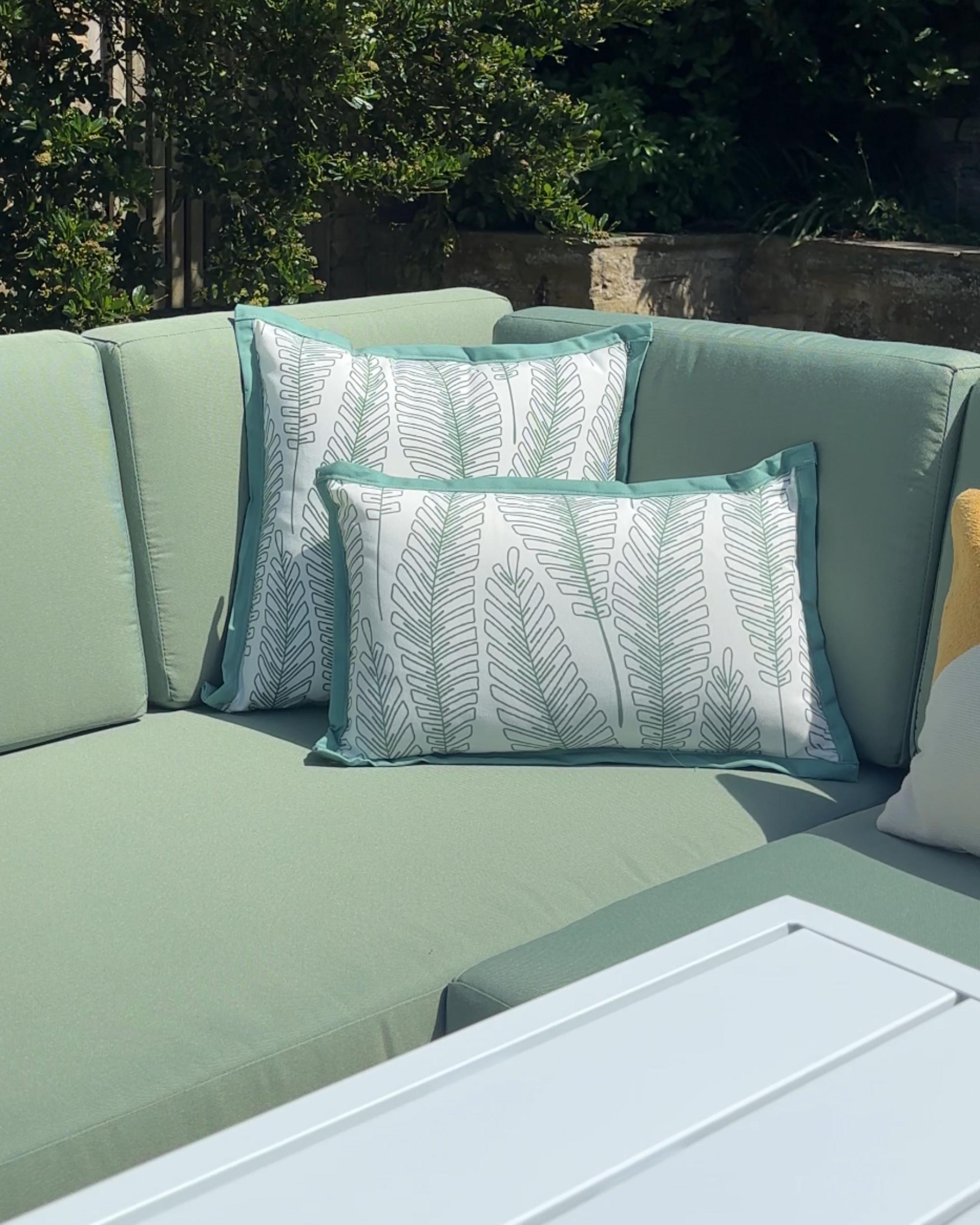 Tuin hoekloungeset met tafel 6-zits CASTELLA/FRATTE linkszijdig Metaal Groen