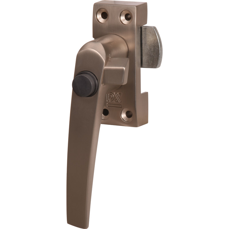 DX raamsluiting met drukknop RVS finish Links
