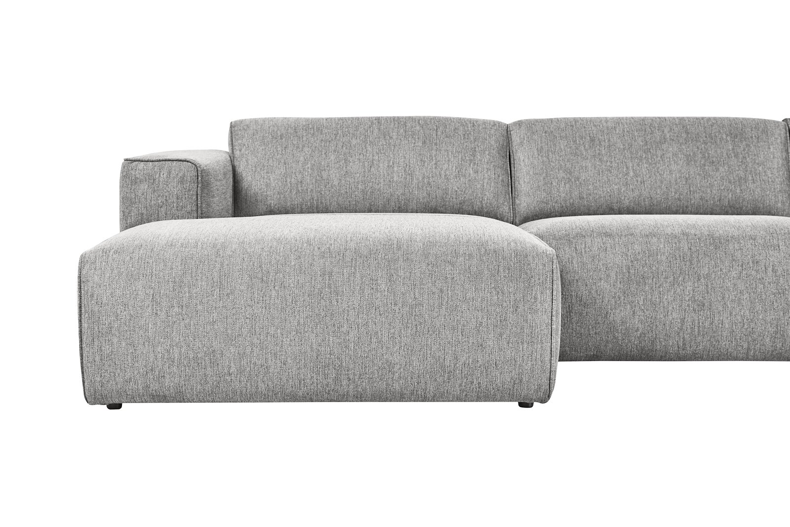 Enjoy U-sofa oppsett Sjeselong venstre liten , 2-seter, hjørne, åpen ende høyre liten i tekstil Brego 7 Grey med sorte ben