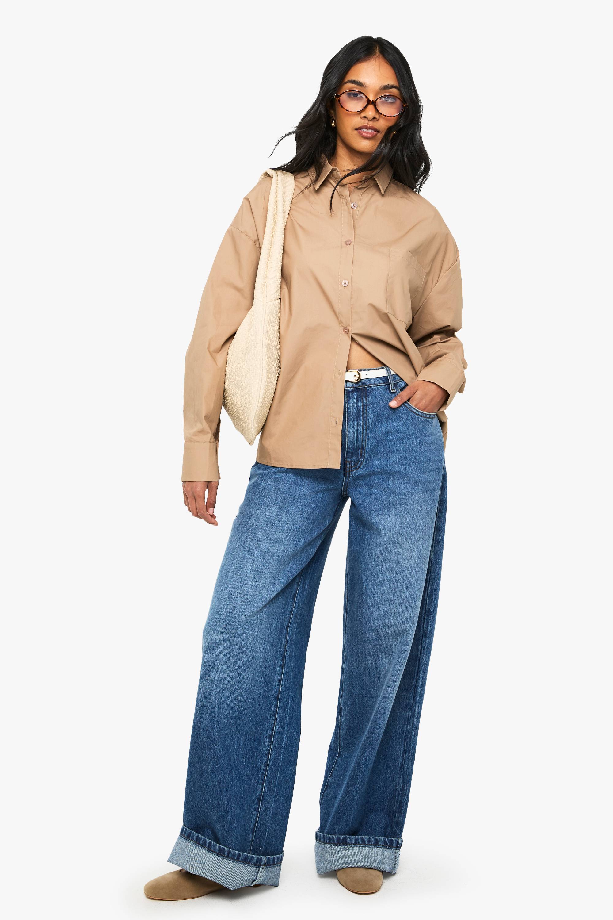 boohoo Chemise oversize en popeline de coton
