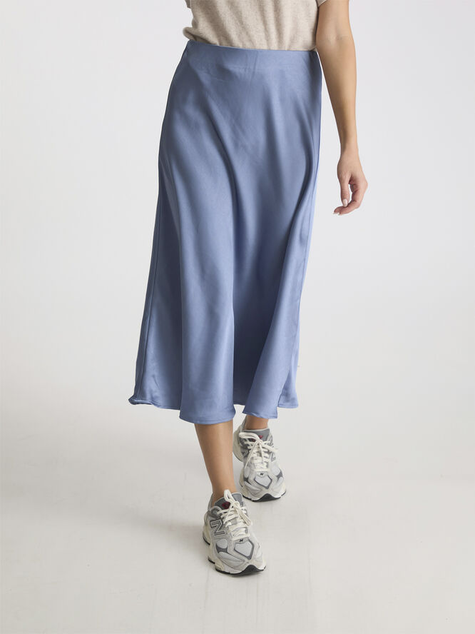 Neo Noir Vicky Heavy Sateen Skirt Smoke blue