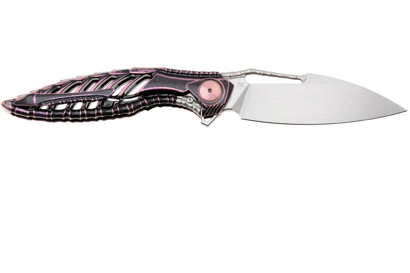 Rike Knife Thor6-M-BP Satin M390, Black Purple Titanium, zakmes