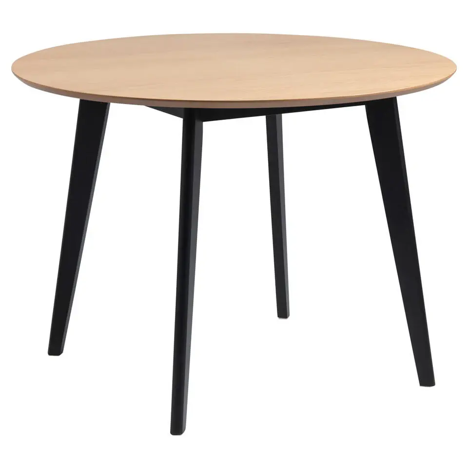 Eetkamertafel Roxy - eiken/zwart - 76xØ105 cm