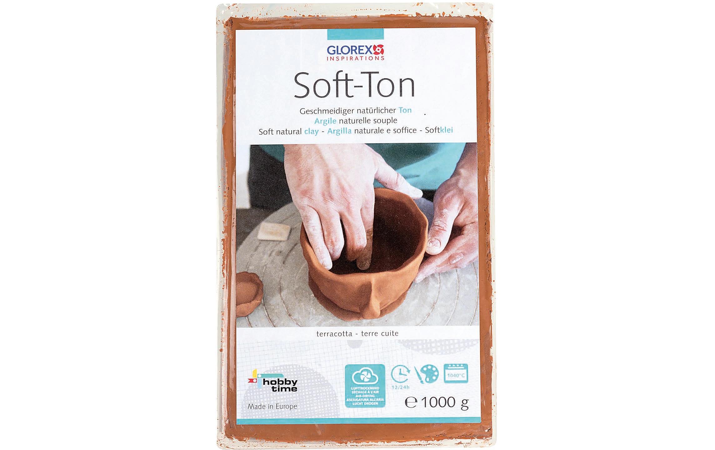 Modelliermasse Soft-Ton 1000g, TerracottaTonartige Modelliermasse auf natürlicher Basis