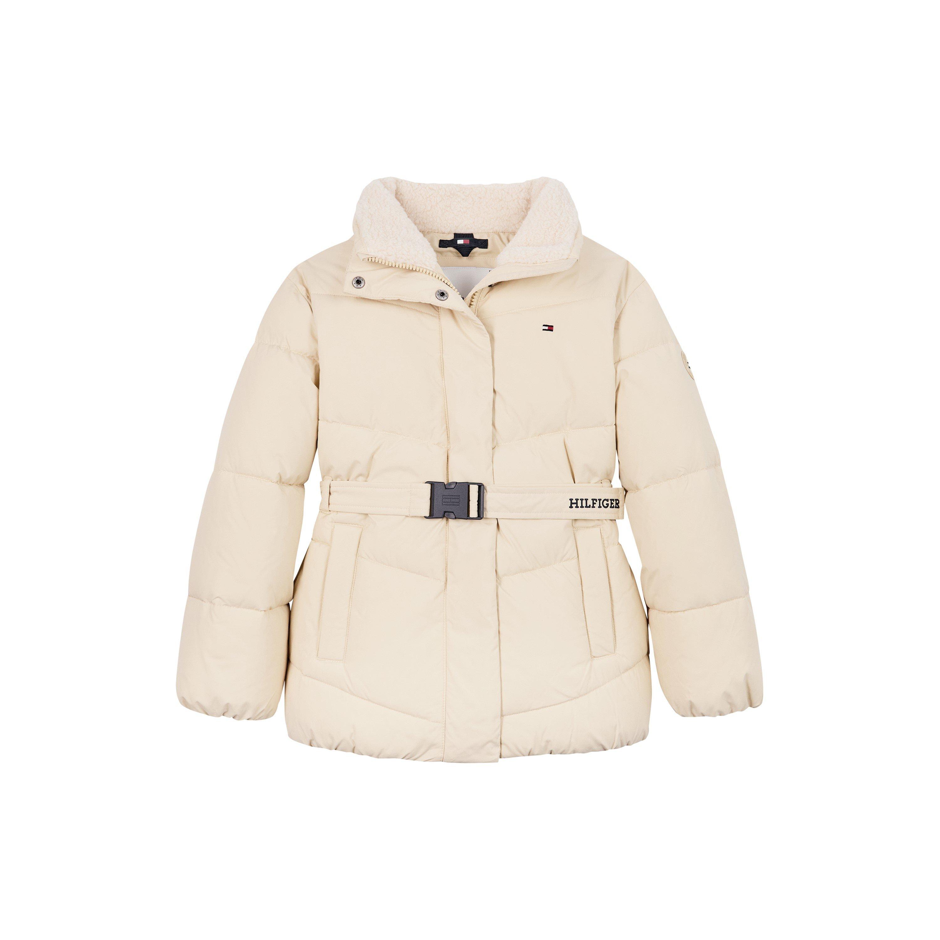 Tommy Hilfiger Teddy Collar Belted Puffer Jacket