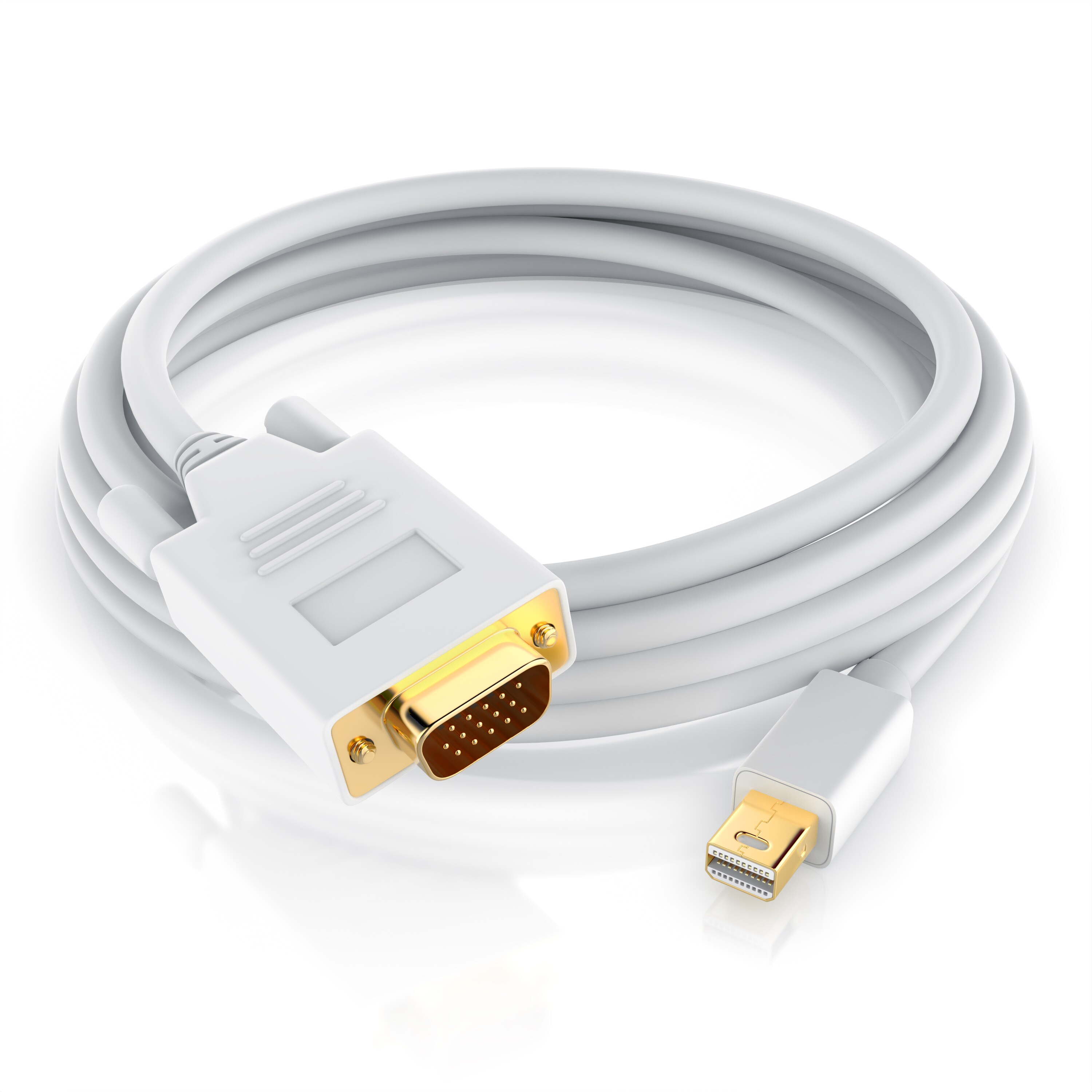 CSL Mini Displayport zu VGA Audio- & Video Kabel, miniDP Monitor Adapter / Thunderbolt 1 & 2 kompatibel - 3m