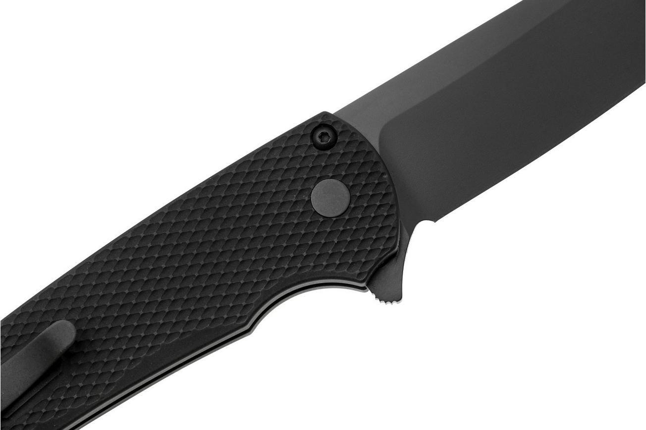 Pro-Tech Malibu 5406 Black DLC MagnaCut Reverse Tanto, Textured Black Aluminum, zakmes
