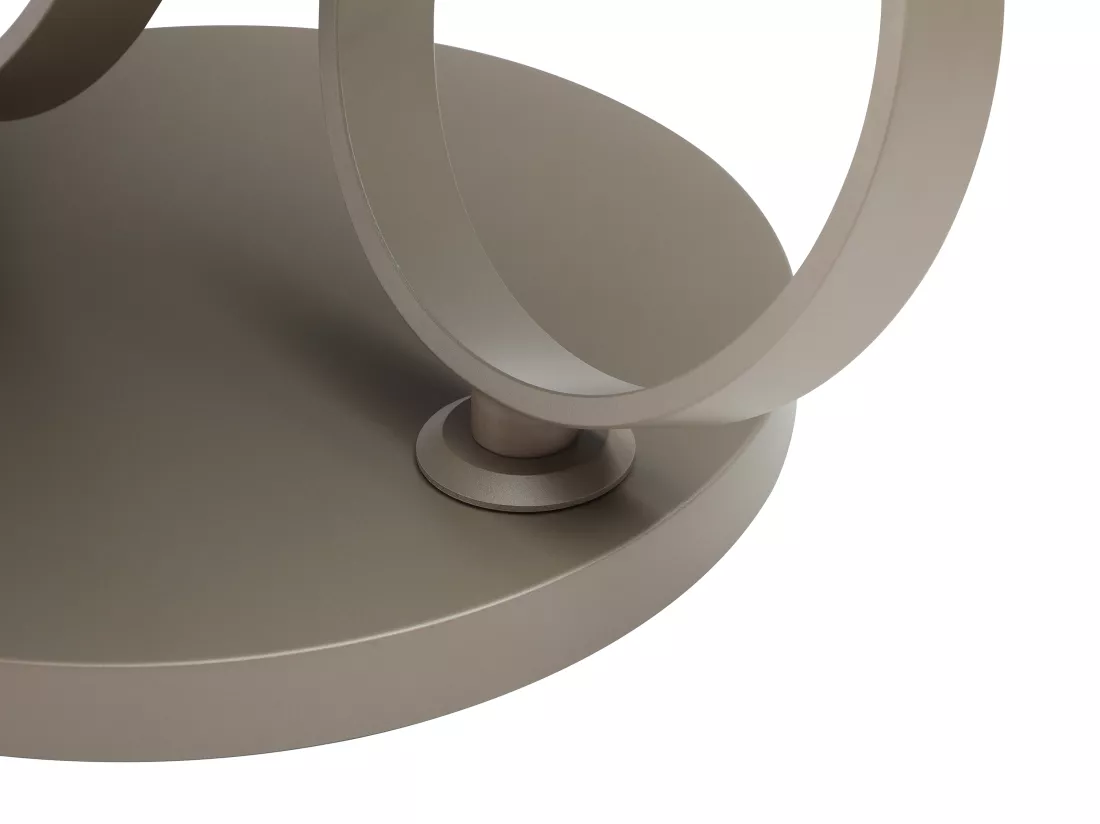 Table basse avec plateaux pivotants en céramique, verre trempé et métal taupe - Effet marbre blanc - JOLINE de Maison Céphy