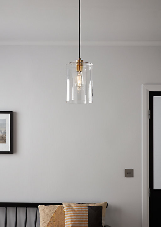 Suspension Wutai GoodHome en laiton et transparent IP20 E27