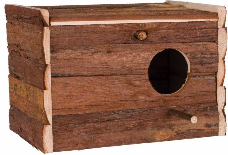 Natural Living - Broedblok - Natuurhout - Klein - Met Landingsstokje en Opklapbaar Deksel
