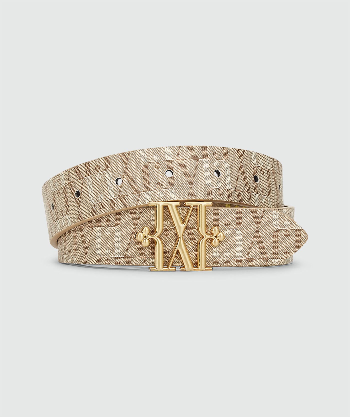 JV-PERRI riem met logo - beige olive green