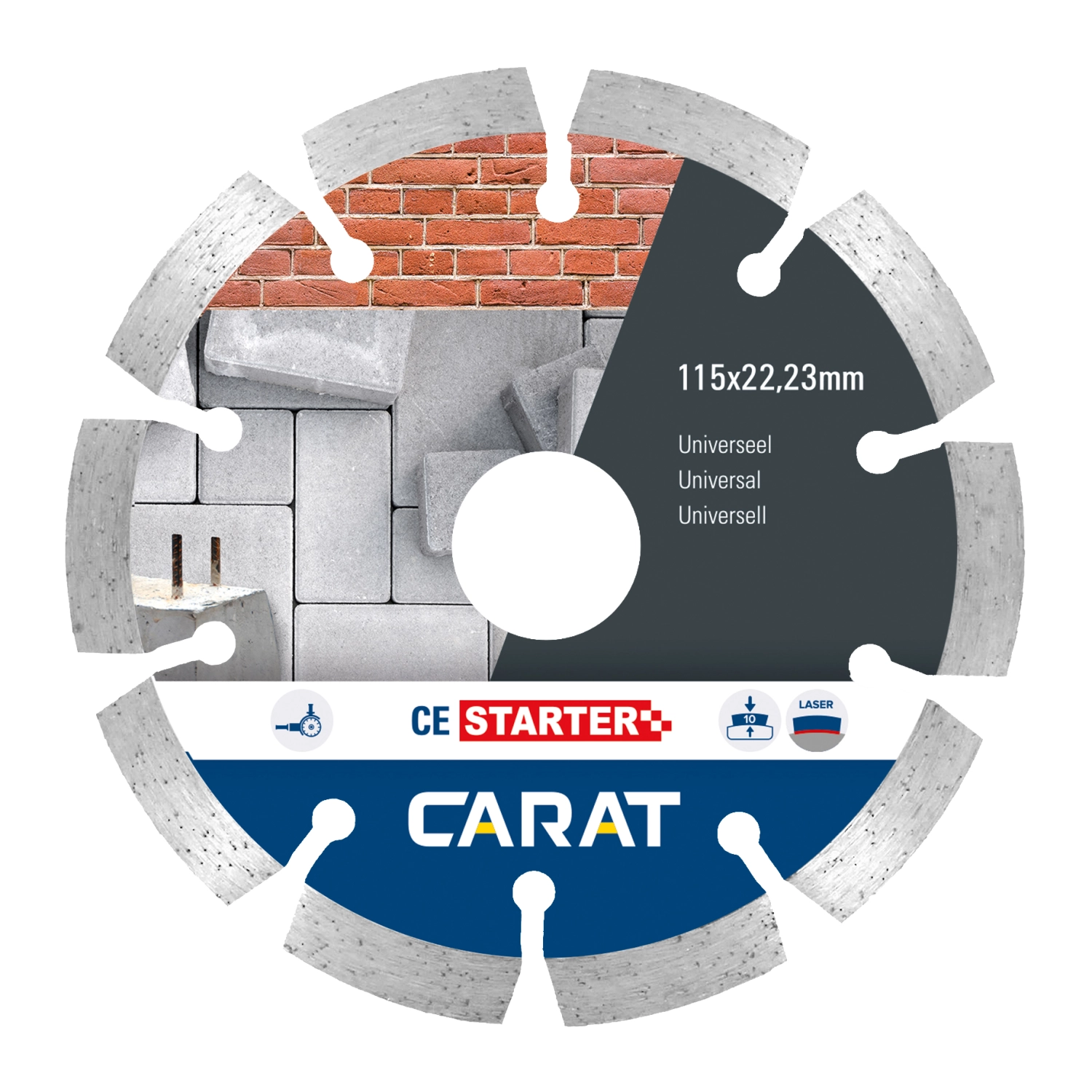 Carat CES1153000 Diamantzaagblad voor droogzagen - 115 x 22,23mm - Universeel