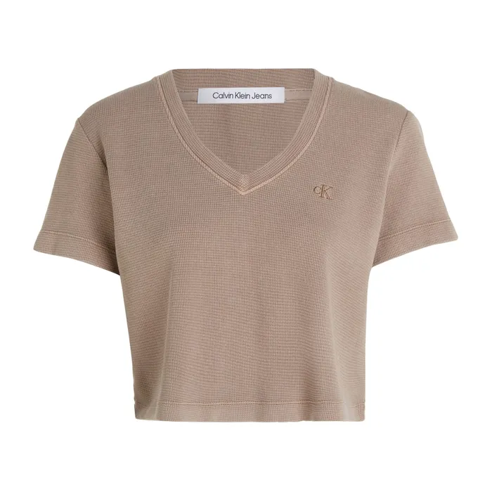 Calvin Klein Waffle V-neck Shirt Dames