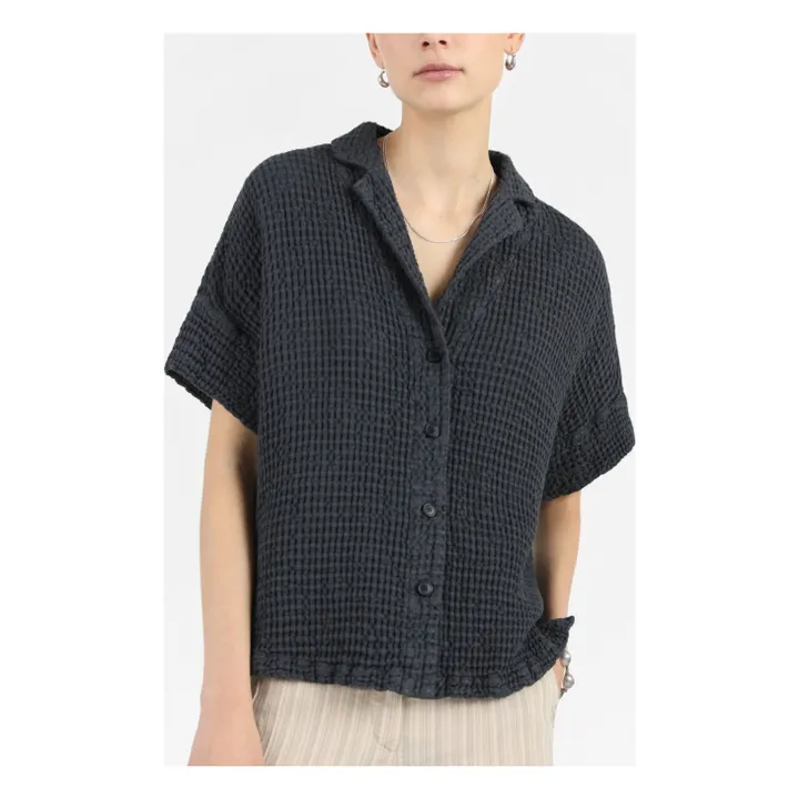 Masscob Chemise Laguna Coton et Lin | Gris anthracite