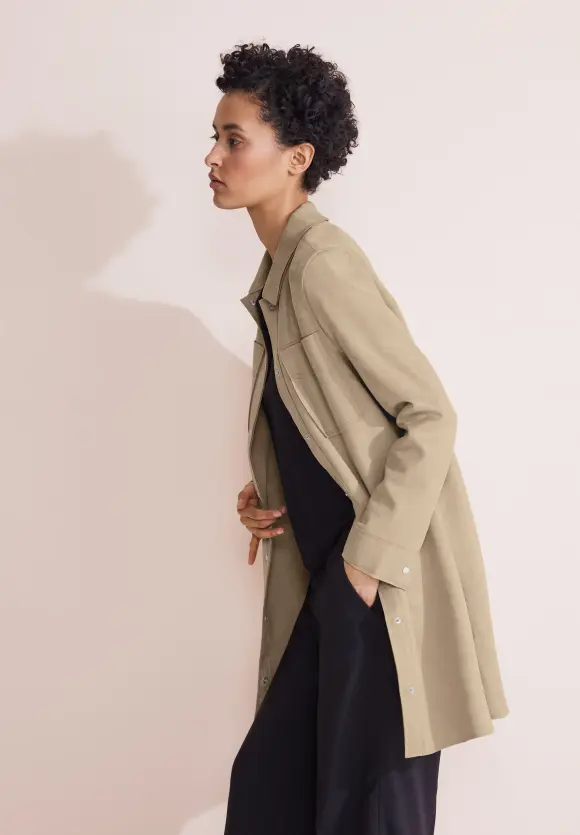 Long Velours Jacke - rich sand