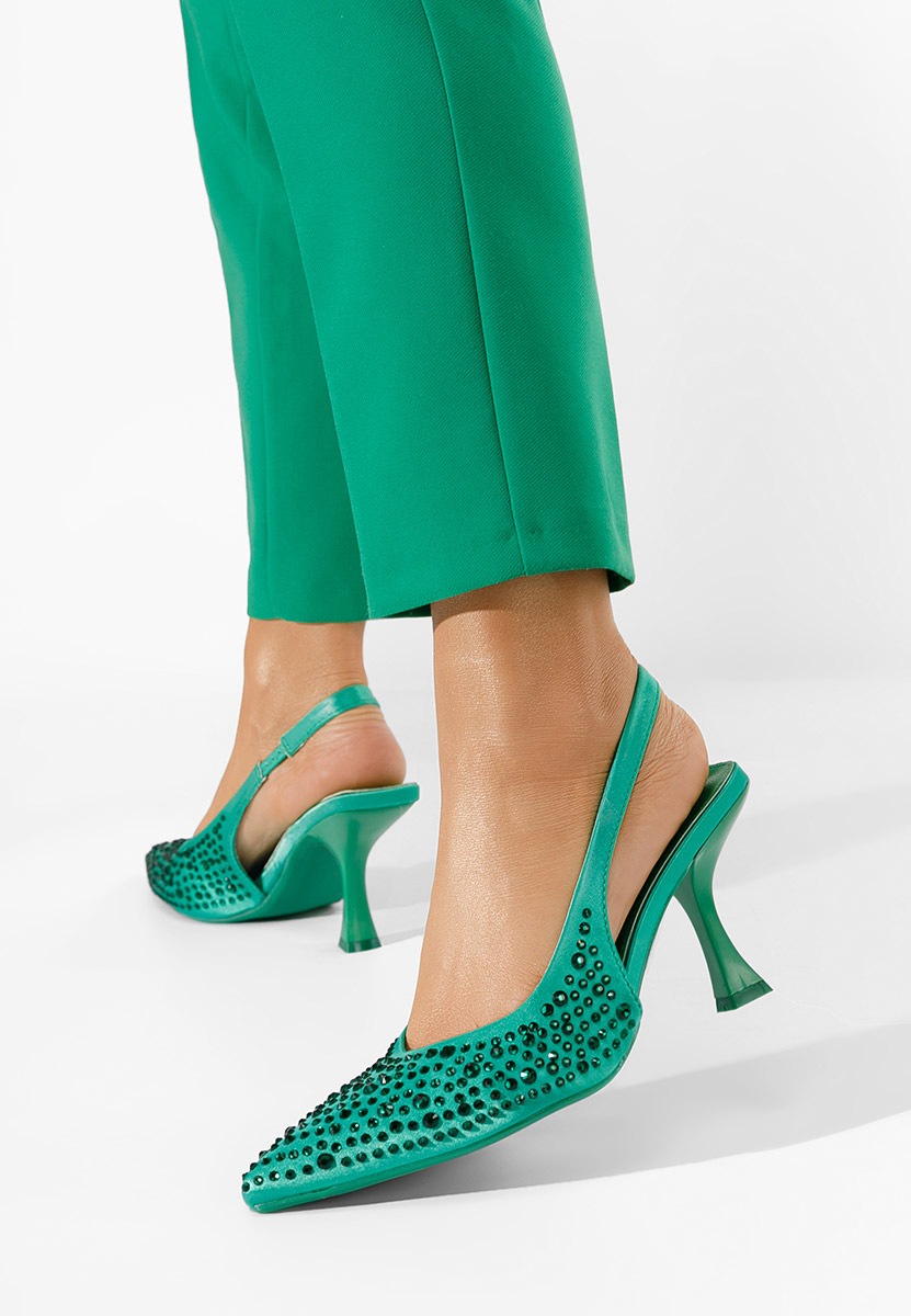 Chaussures stiletto slingback verts Fyra