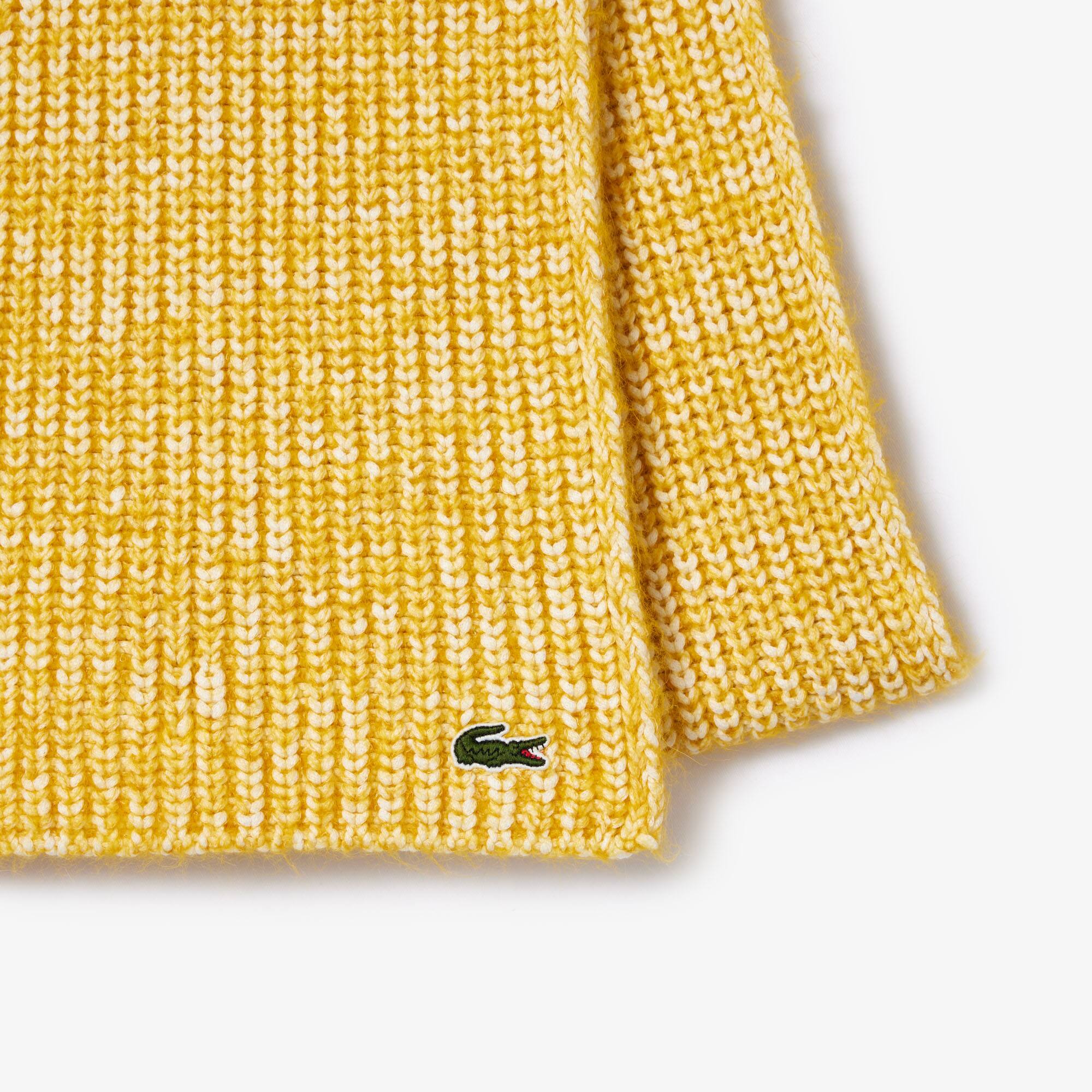 Schal aus Baumwolle und mercerisiertem Alpaka Schals & Handschuhe - Gelb - Lacoste - Unisex