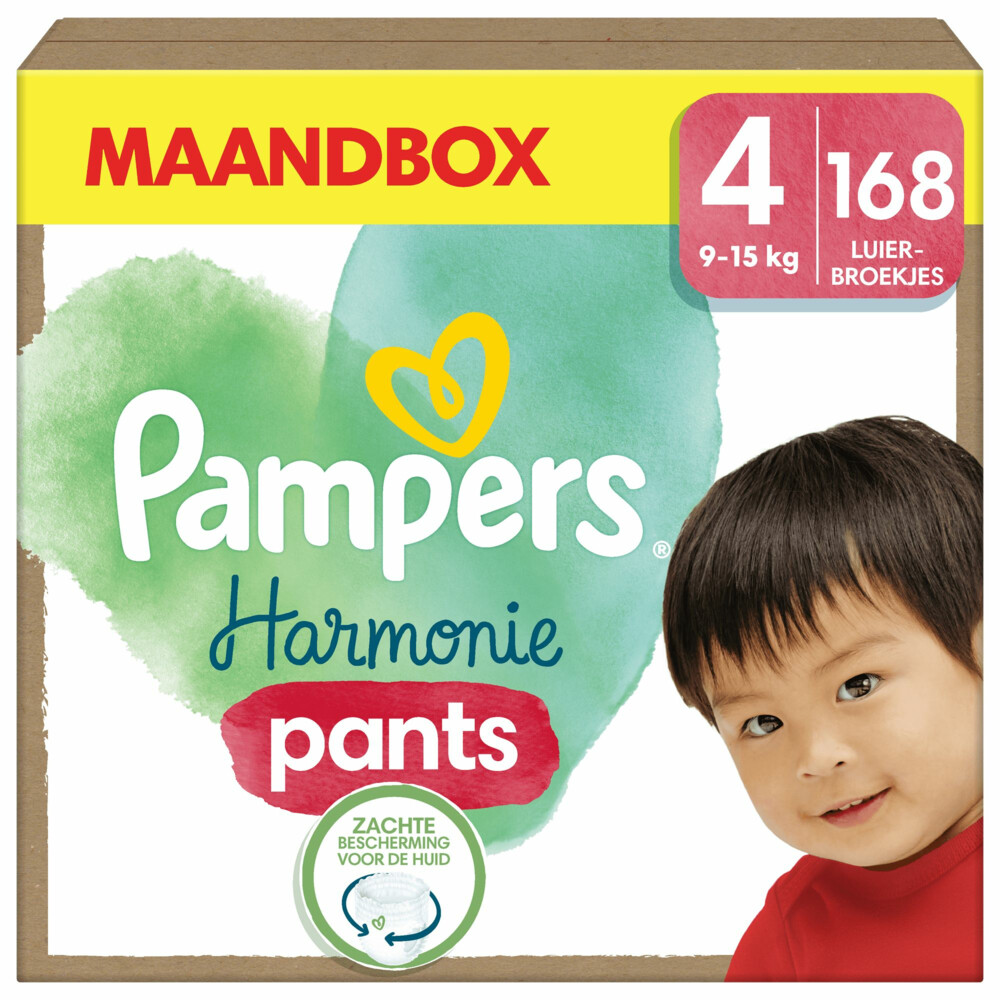 Pampers Harmonie Luierbroekjes Maat 4 (9-15 kg)168 stuks