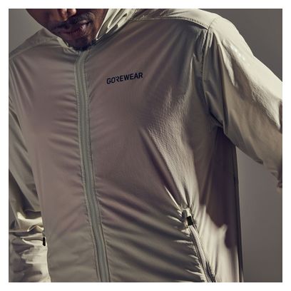 Veste coupe-vent Running Homme Gore Wear Concurve Beige
