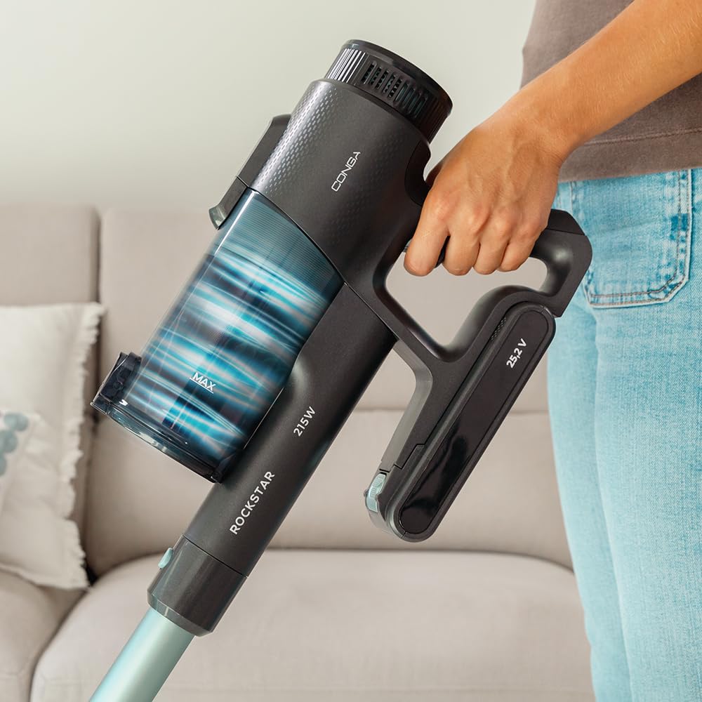 Cecotec Aspirateur Vertical Conga Rockstar 1500 Ray Pure. 215 W, 12 kPa, Batterie Immortal 25,2 V, Autonomie 45 Minutes, 3 en 1, Brosse Mixte, 2 programmes, Cyclone Parallèle, Réservoir 500 ML : Cuisine et Maison