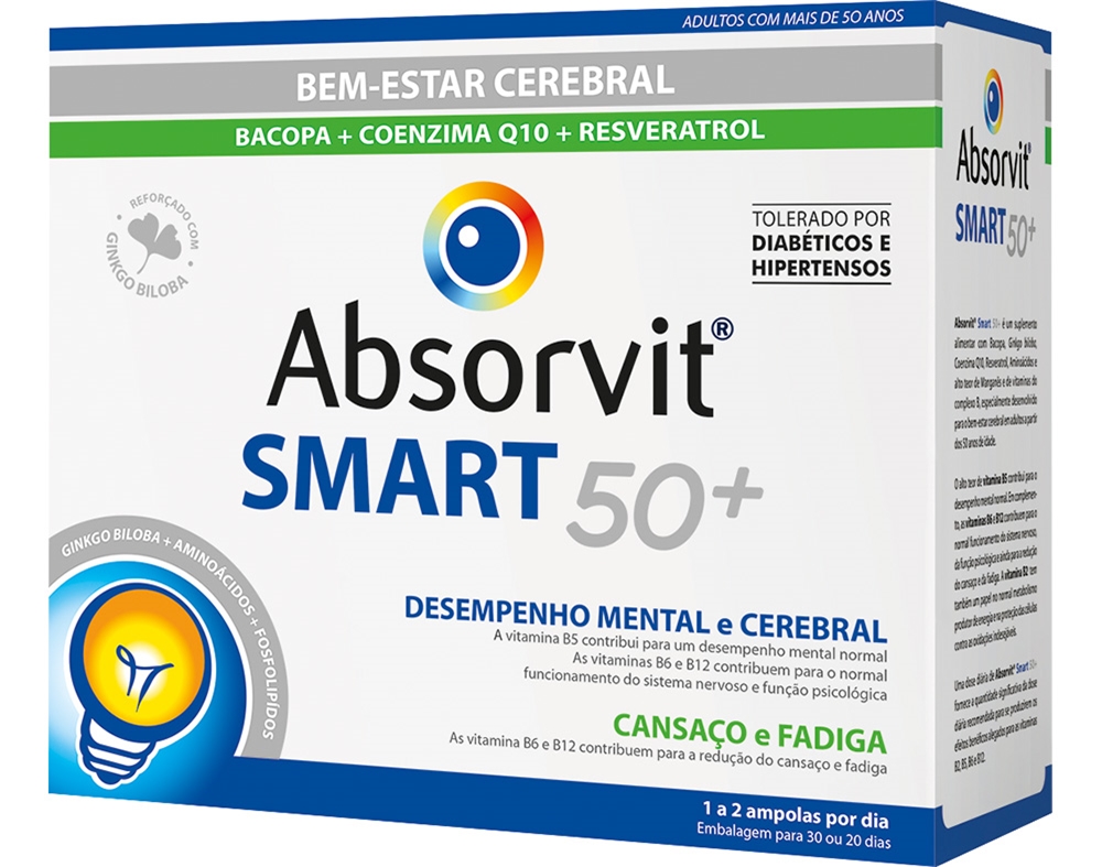 SUPLEMENTO ABSORVIT SMART 50  30 AMPOLAS