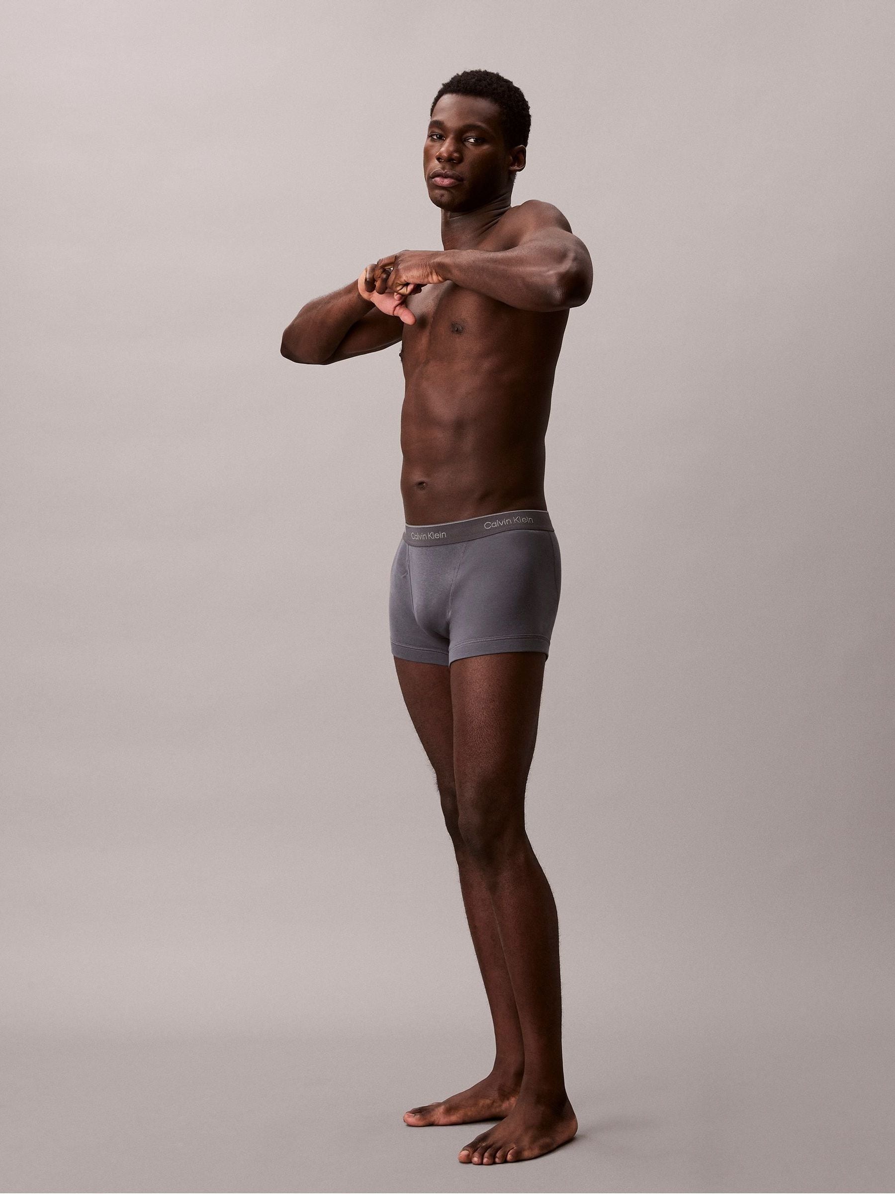 Zwart/rood/grijs - Calvin Klein Cotton Jersey 3 Pack Boxer Trunks