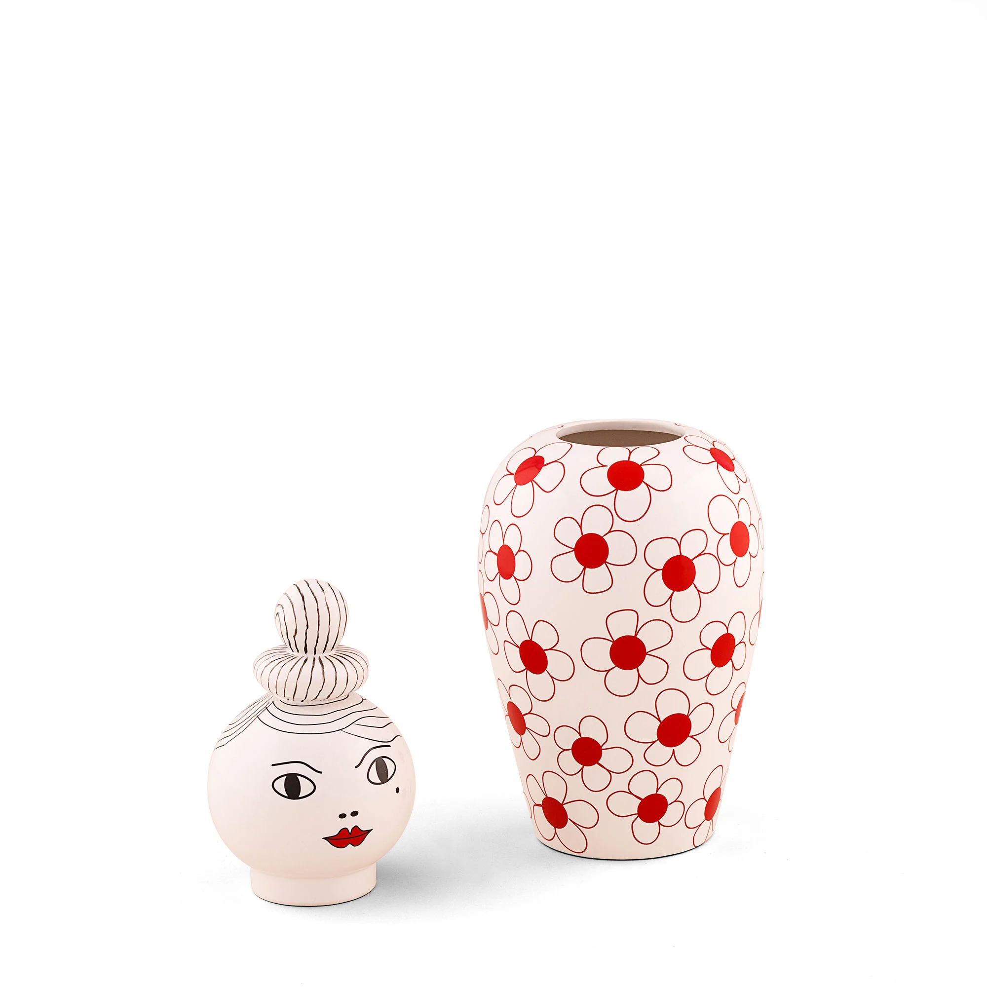CANOPIE LULA - Vase avec couvercle céramique | Rouge