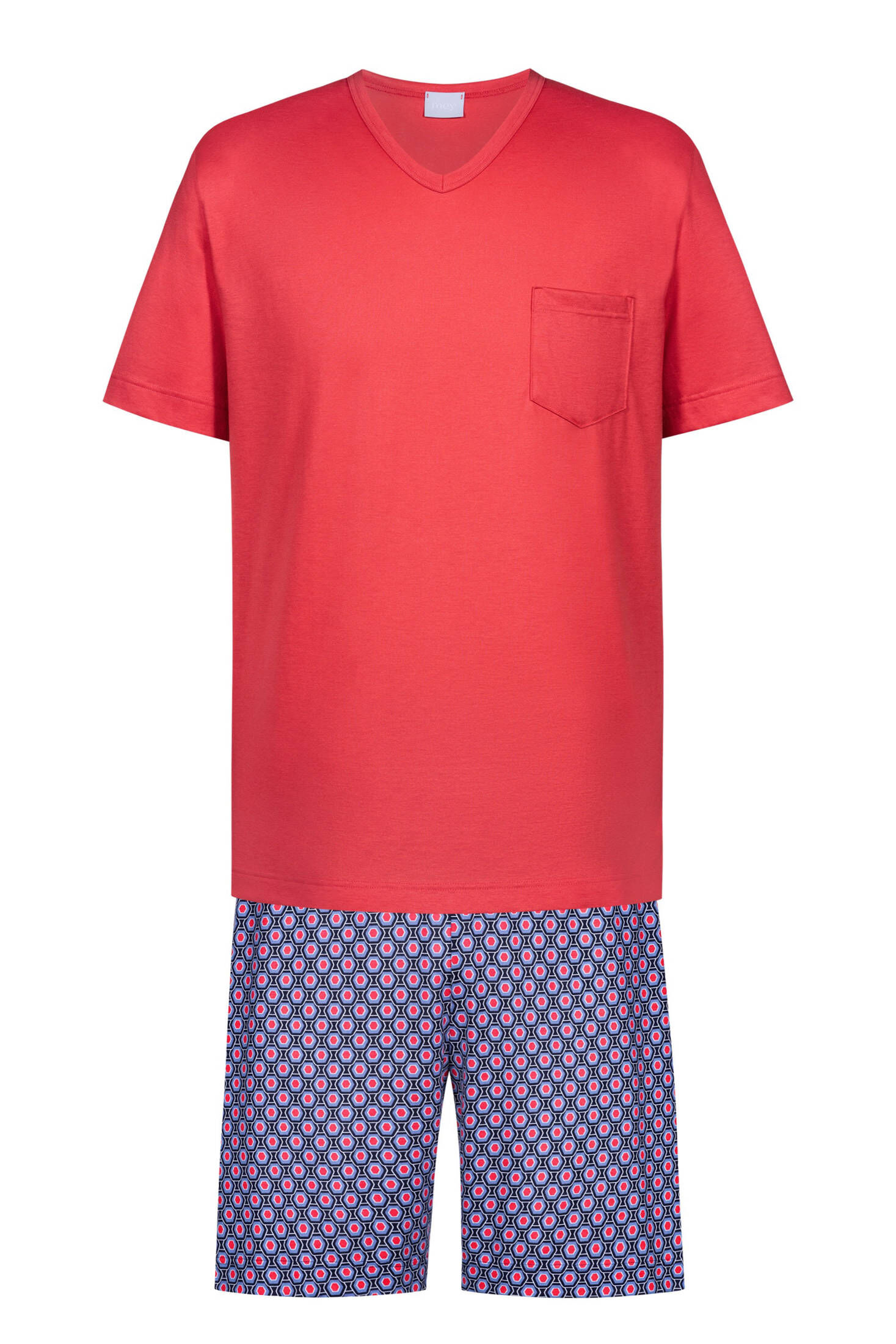 mey| Herren Schlafanzug Serie Red Geo