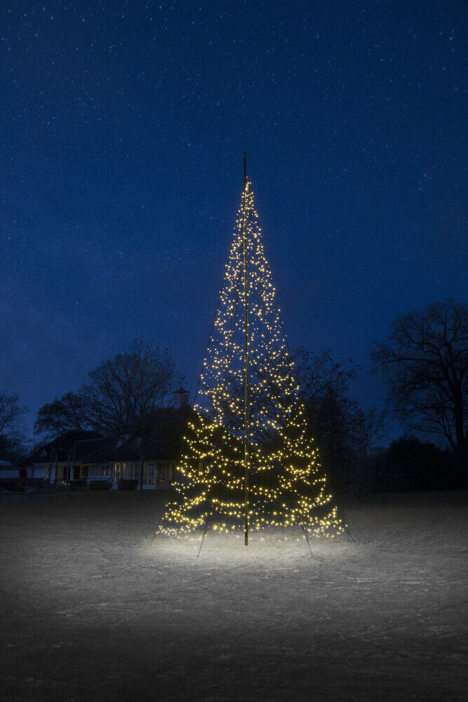 Fairybell Twinkle - Vlaggenmast kerstboom - 1500 - Warm wit - 800 cm