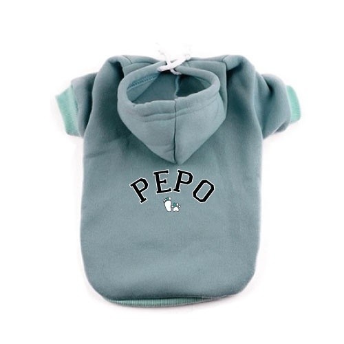 Moletom azul claro para cachorro com letras em arco