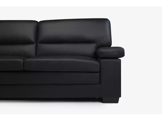 Canapés 3 places 2 places et un fauteuil en cuir de buffle MIMAS - Noir