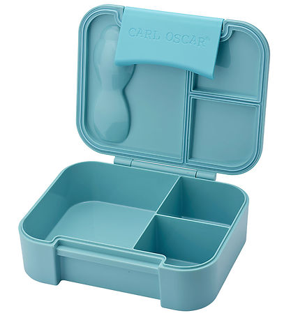 Carl Oscar Madkasse m. Gaffel/Ske - BentoBox - Blå m. Delfin