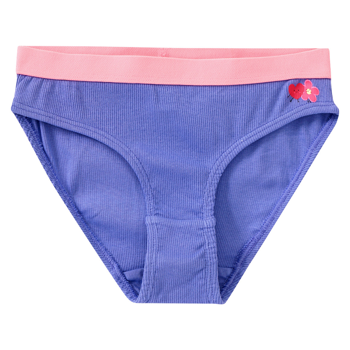Famy 5 Mädchen Slips mit Rippstruktur rosa / blau / weiss