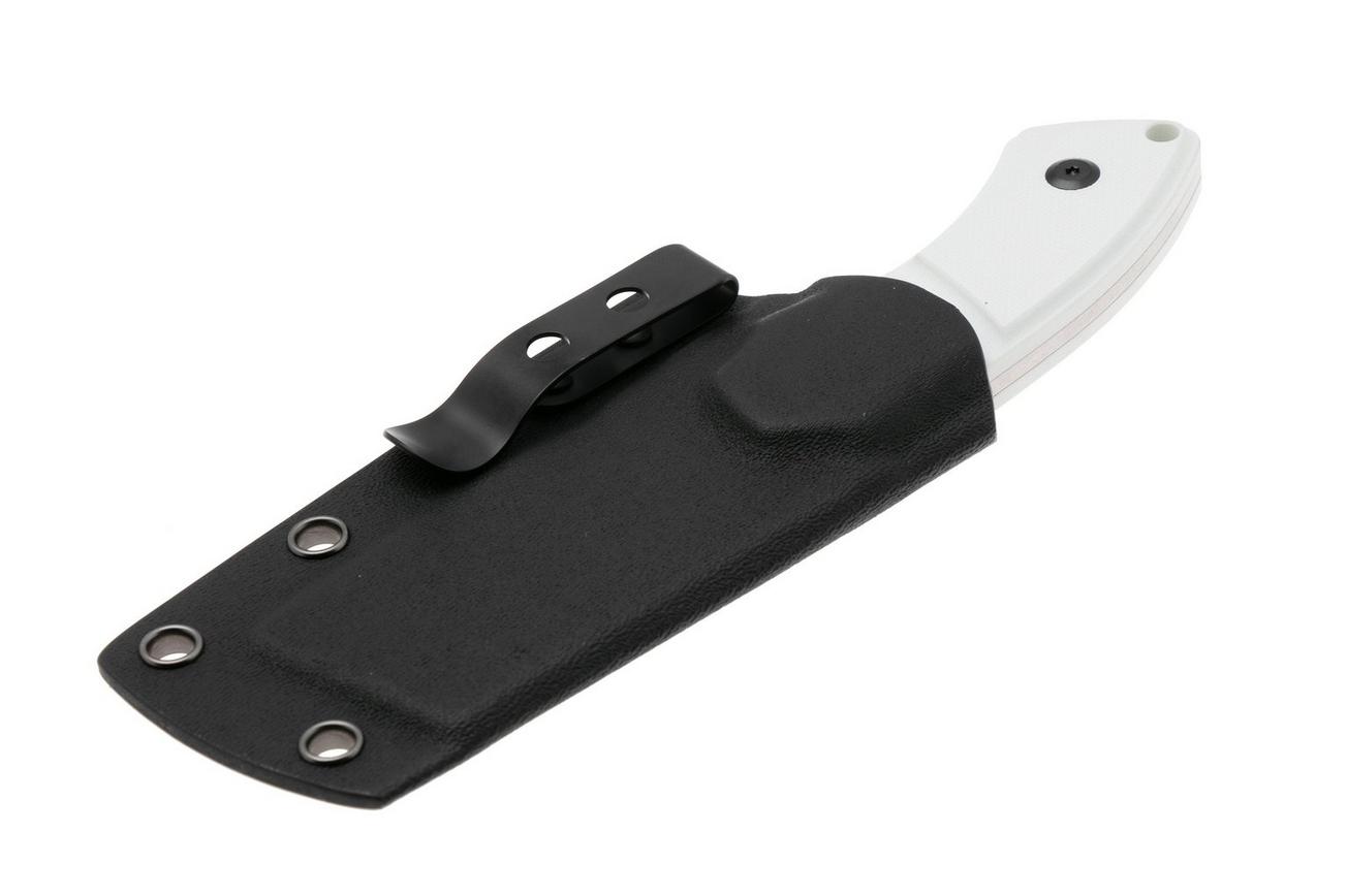 Kansept Korvid S G2030A2 Stonewashed 14C28N, White G10, vaststaand mes, Justin Koch design