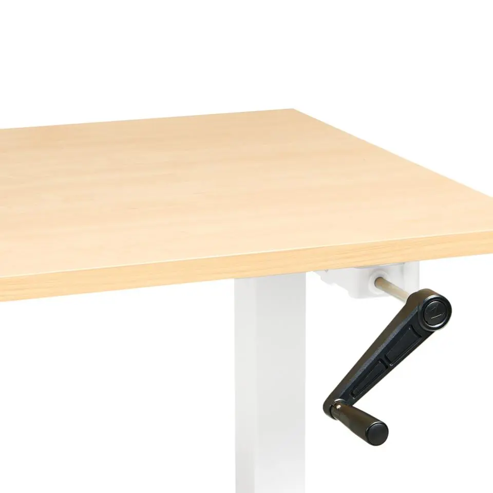 DESTINES - Verstelbaarbureau - Wit/Lichtbruin - 160x72 cm - Vezelplaat