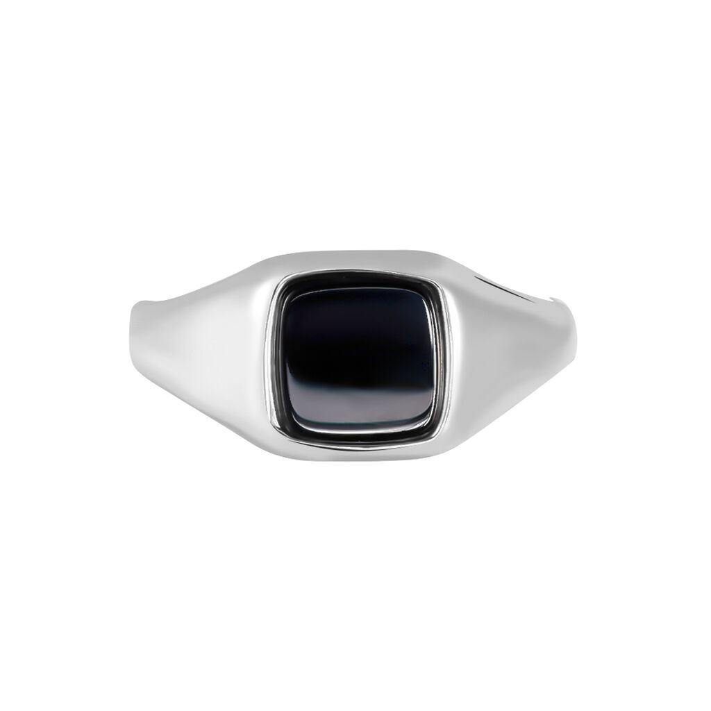 Chevalière Renelia Argent Blanc Blanc Onyx