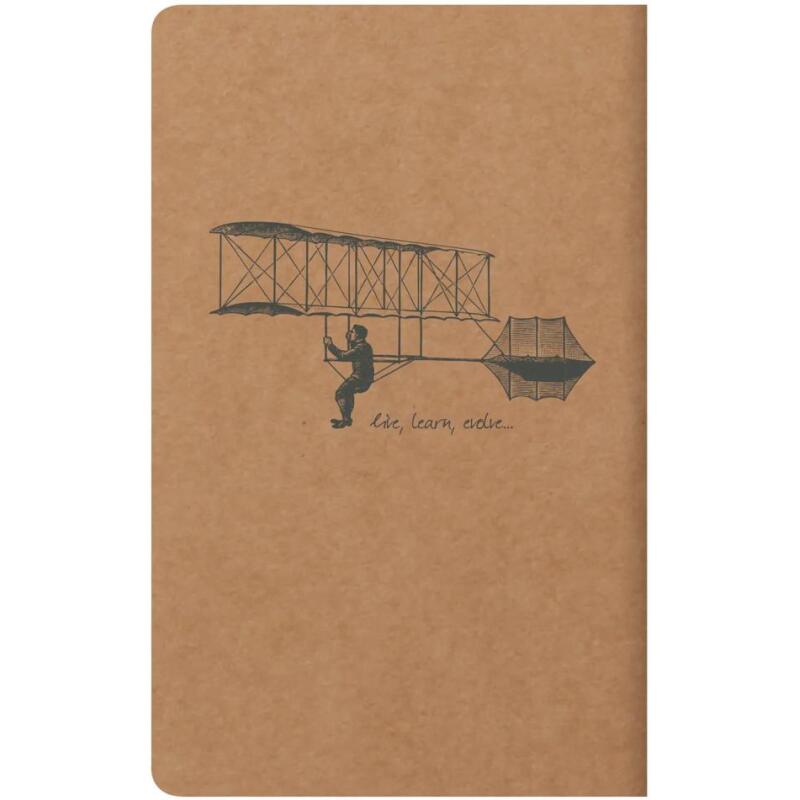 Flying Spirit piqûre textile 7,5x12cm 48 pages ligné motifs assortis papier ivoire 90g - Kraft