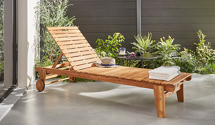 Bain de soleil bois Blooma Denia