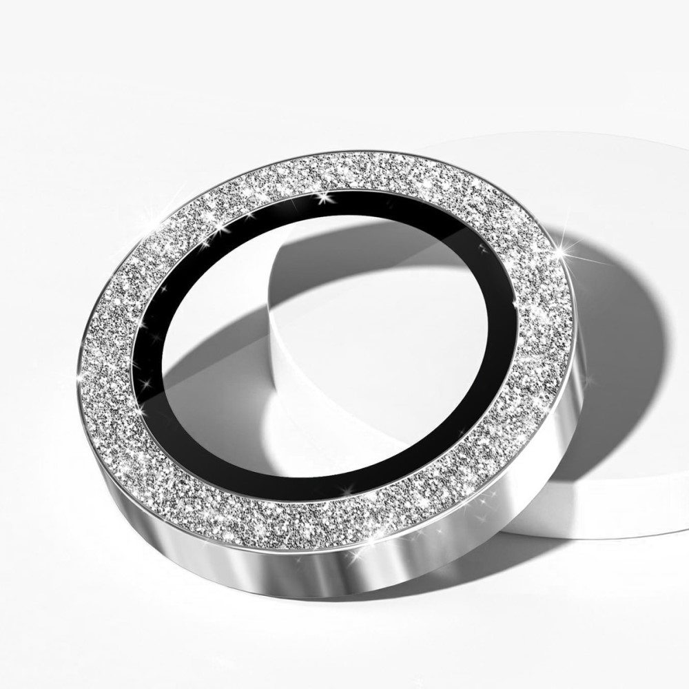 Samsung Galaxy A16 Kameraschutz Objektiv Ring Protector Glitzer Staub Abdeckung - Silber