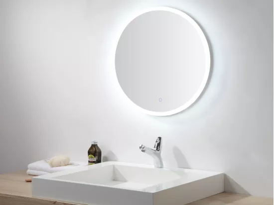 Miroir de salle de bain lumineux rond à leds anti-buée - D60 cm - DANIELA