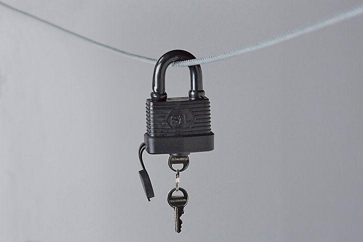 Cadenas à clé Smith & Locke en acier laminé anse ouverte l.55 x H 38 mm