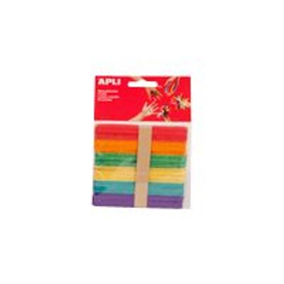 Apli - 40 bâtons de bois - coloris assortis