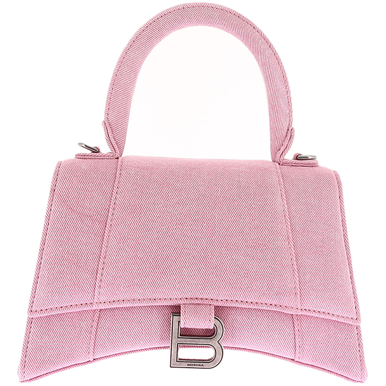 Balenciaga Sac bandoulière Hourglass en Denim rose - Neuf avec étiquette - L.22.5 cm