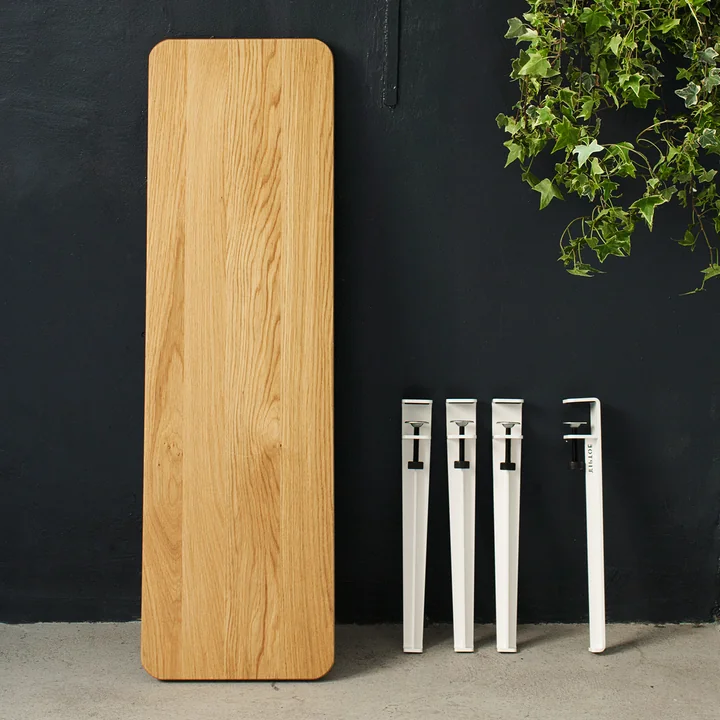 TipToe - Couchtisch- und Bankbein H 43 cm, wolkenweiss