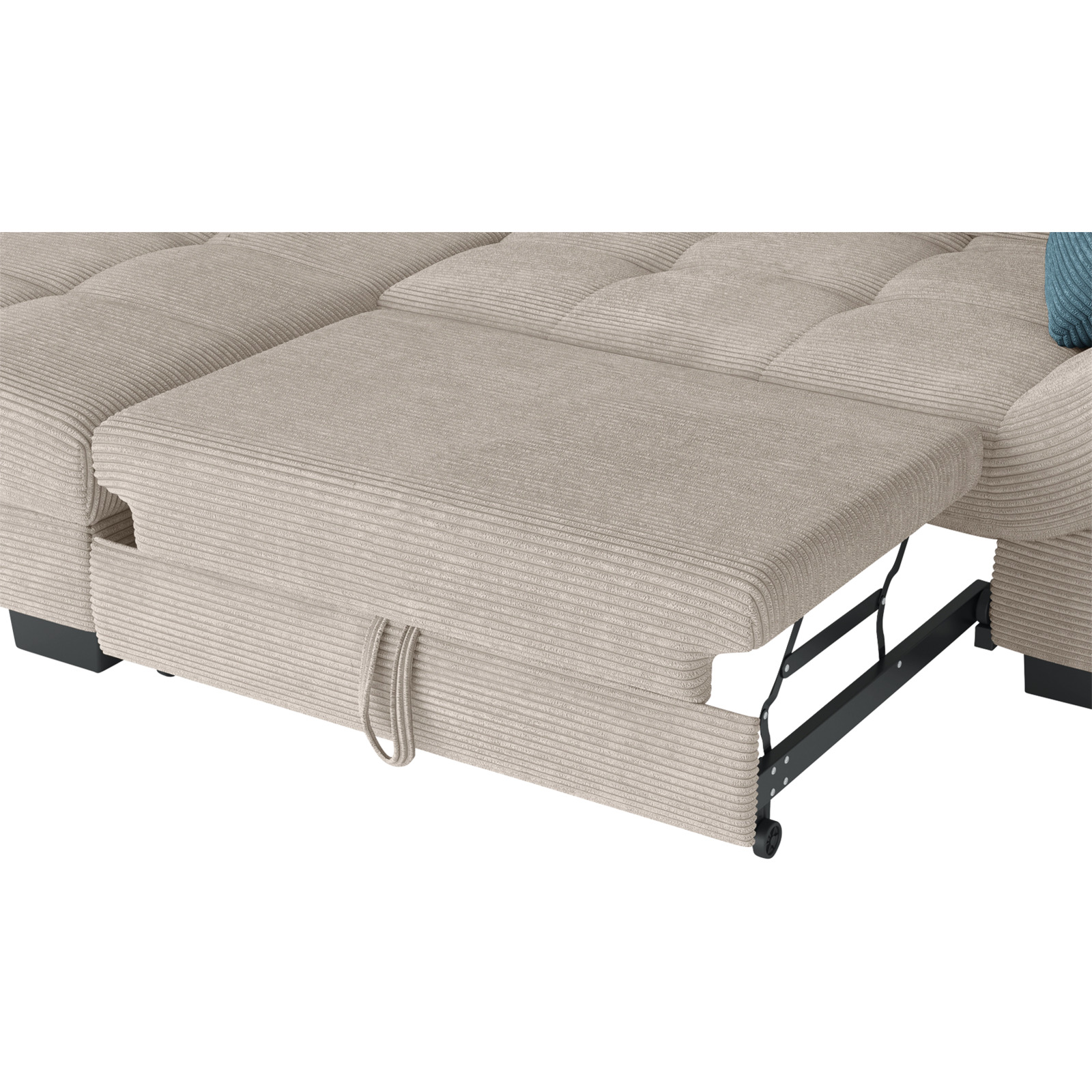 Ecksofa Desiree, Cordstoff natur, Recamière links